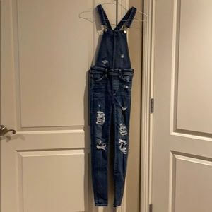 American Eagle Distressed Overalls